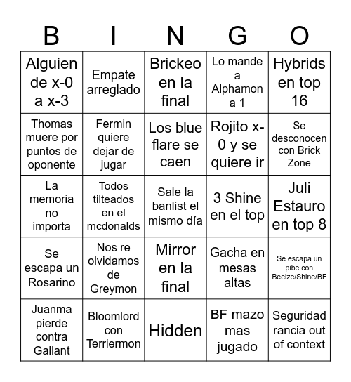 OPEN Bingo Card