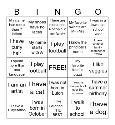 People BINGO Card