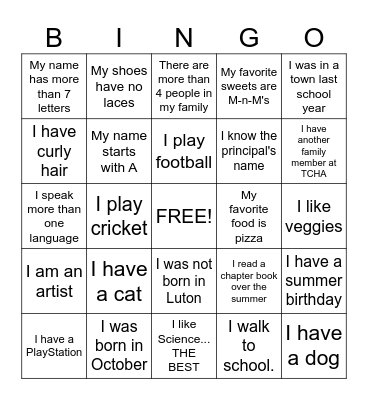 People BINGO Card