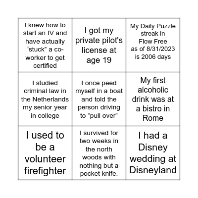 Find the Staff Member Bingo Card