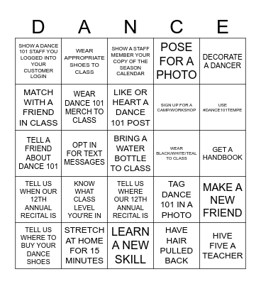 SPIRIT WEEK 2023 Bingo Card