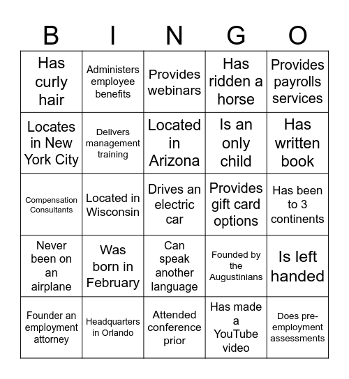 FIND THE VE 23 Bingo Card