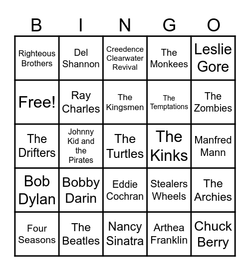 B-Boppin Bingo Card