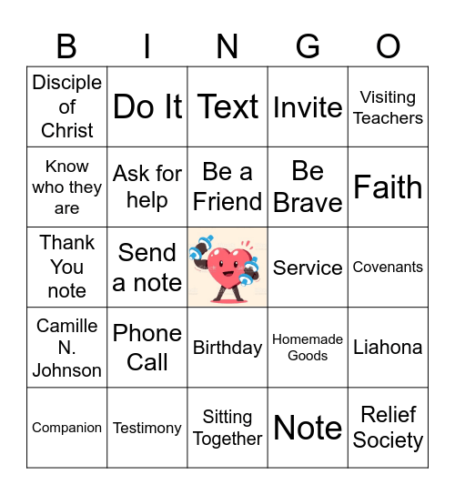 Building Your Ministering Muscles Bingo Card