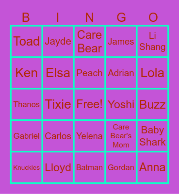 SMBA Bingo Card
