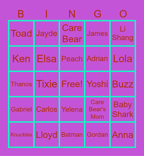 SMBA Bingo Card