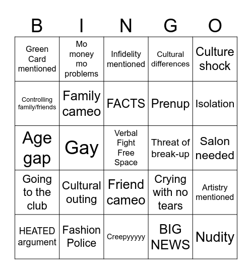 90 Day Bingo Card