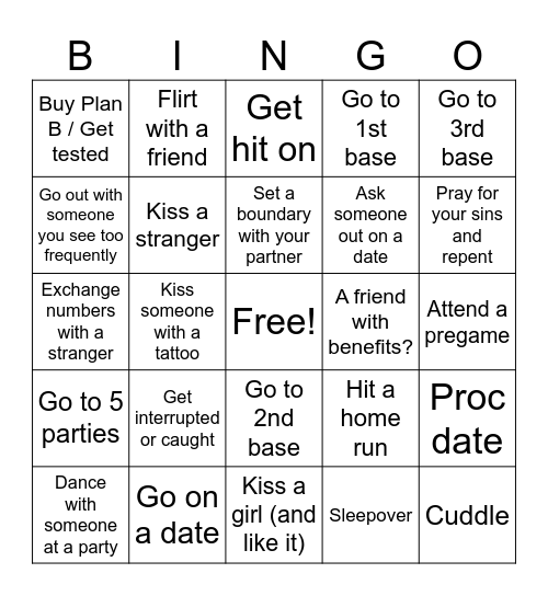 Sexy Senior BANG-O Bingo Card