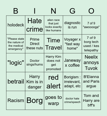 Voyager Bingo/Drinking Game Bingo Card