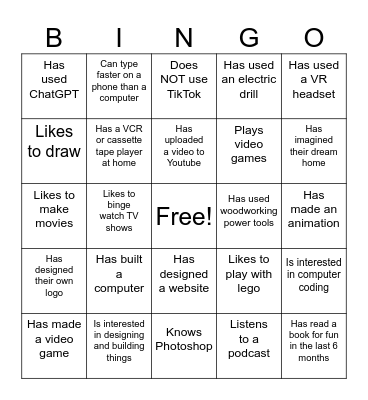 Human Bingo: Tech Edition Bingo Card