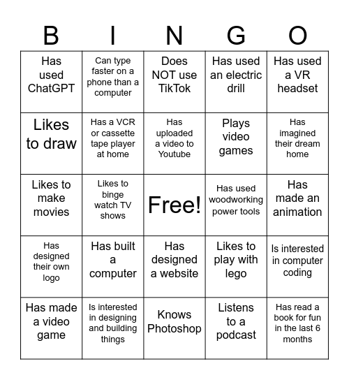 Human Bingo: Tech Edition Bingo Card