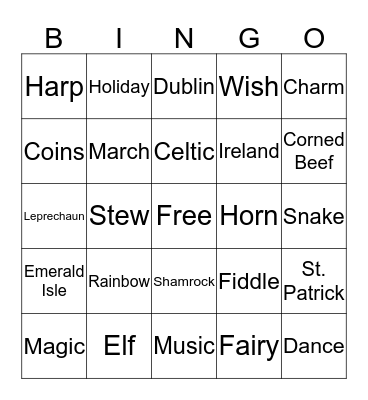 ST. PATRICK DAY Bingo Card