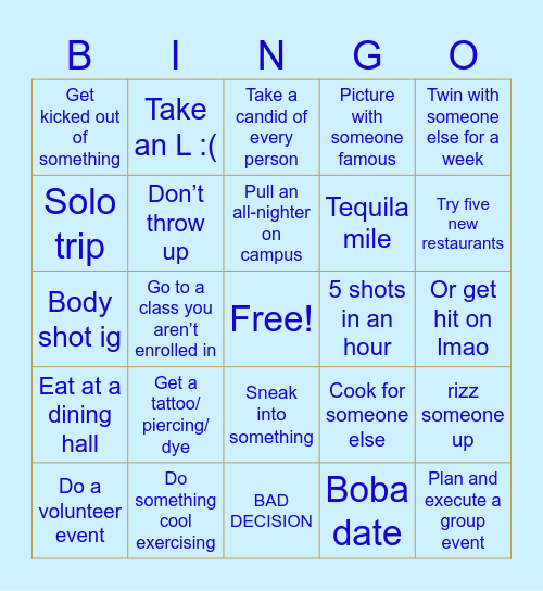 HoelessHoes Fall’23 Bingo Bango Bingo Card