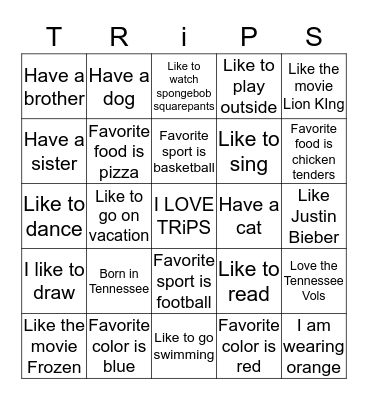 Social Bingo Card