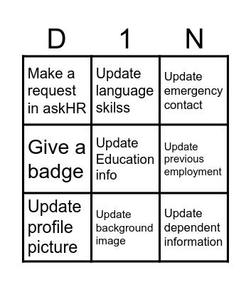 SAP Bingo Card