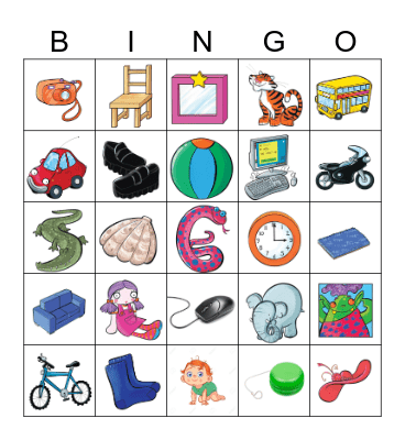 YLE Starters Vocabulary Bingo Card