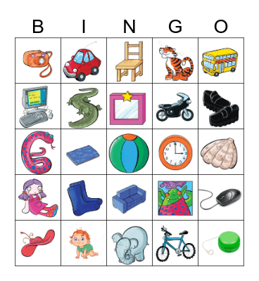 YLE Starters Vocabulary Bingo Card