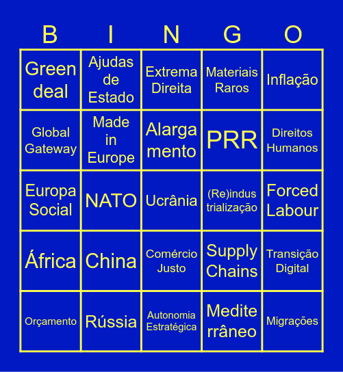 SOTEU 2023 - previsões Bingo Card