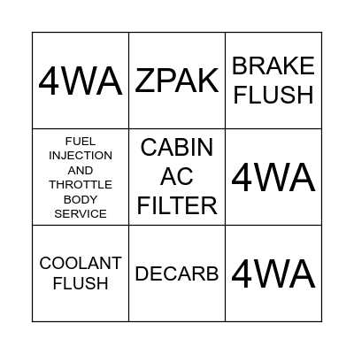 TOYOTA OF DALLAS BINGO Card