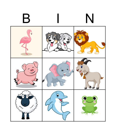 Dieren Bingo Card