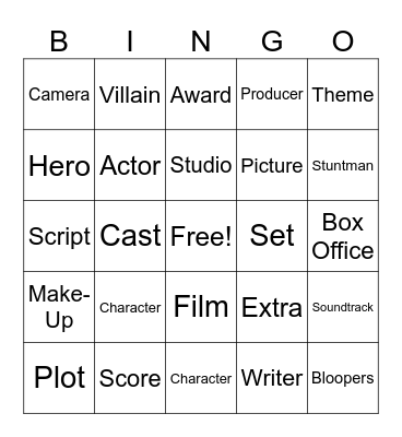 Movie Night Bingo Card