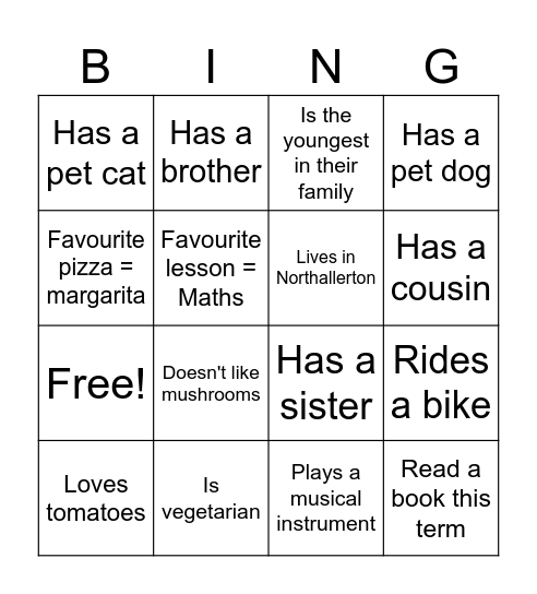 Find someone who... Bingo Card