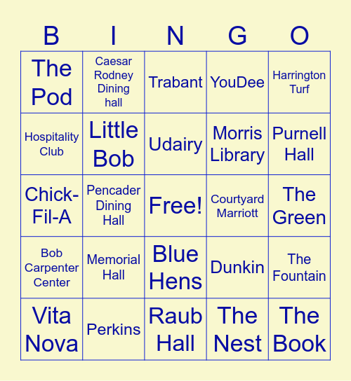 UD Bingo! Bingo Card