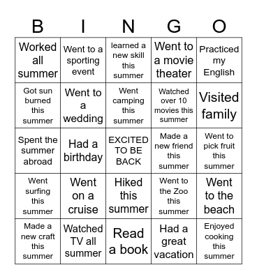 BINGO! Bingo Card