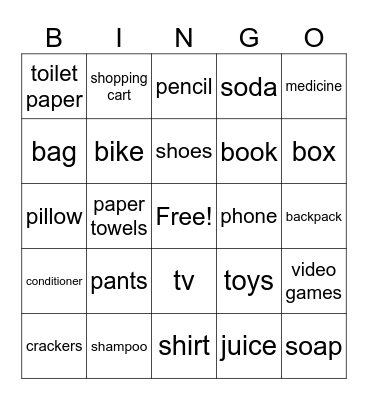 Store Bingo Card