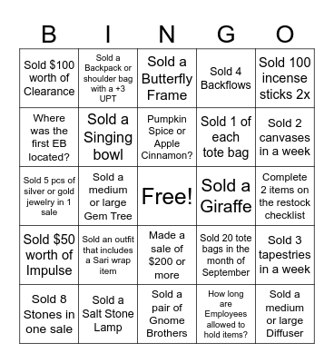 September Bingo @ 522 Bingo Card