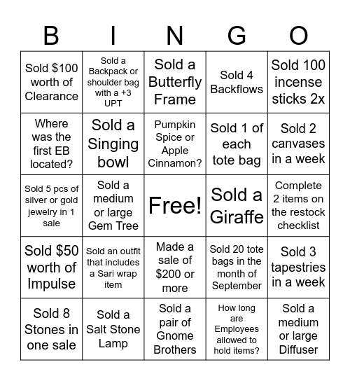 September Bingo @ 522 Bingo Card