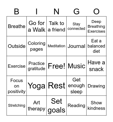 SpeakUp Bingo Card