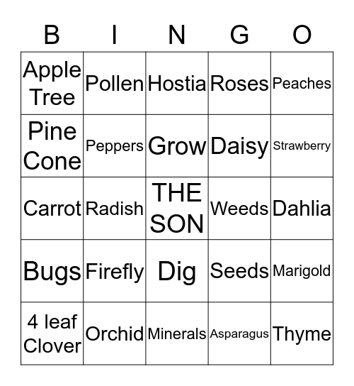 Garden of Weed'in Bingo Card