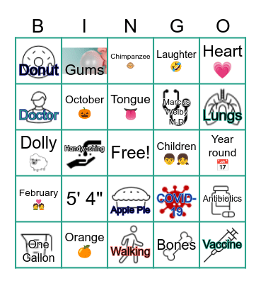 Trivia for Your Health Bingo Card