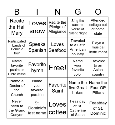 Human Bingo Card