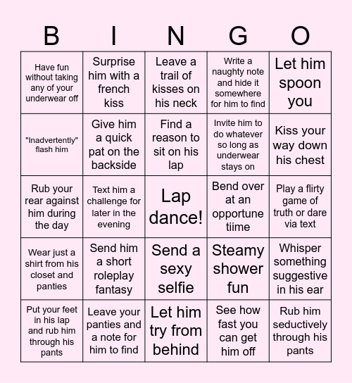 Weekly Fun Bingo Card