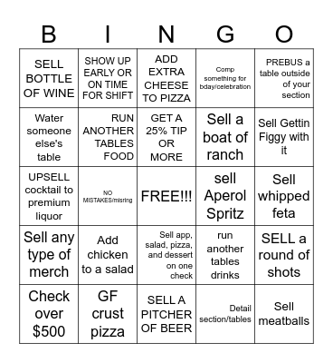 SERVER BINGO Card