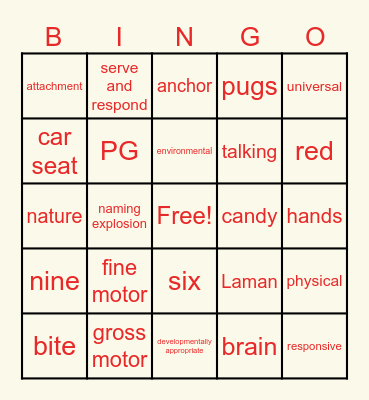 CE114 Unit 6 Bingo Card