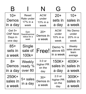 Monstarz Bingo Period 10 Bingo Card