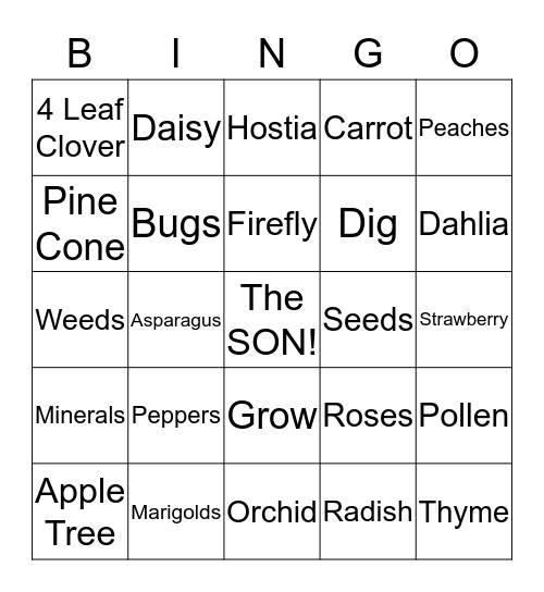 Garden of Weed'in Bingo Card