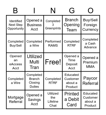 Evergreen Bingo Card