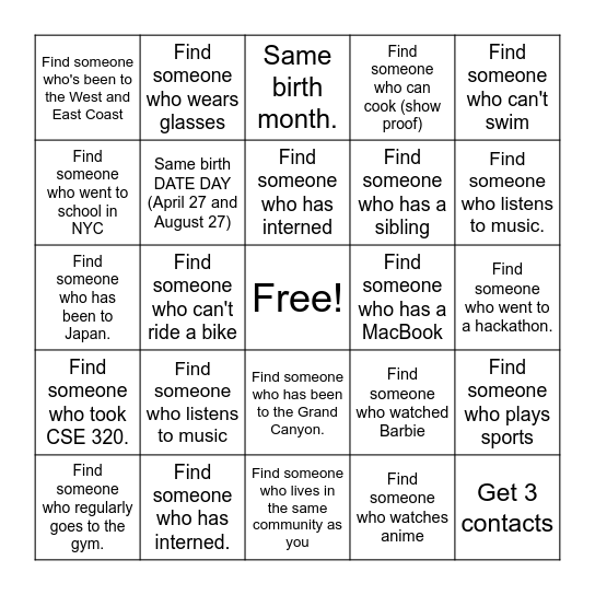 Bingo Card