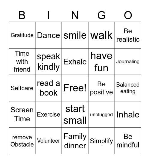 Back to Routine BINGO Card