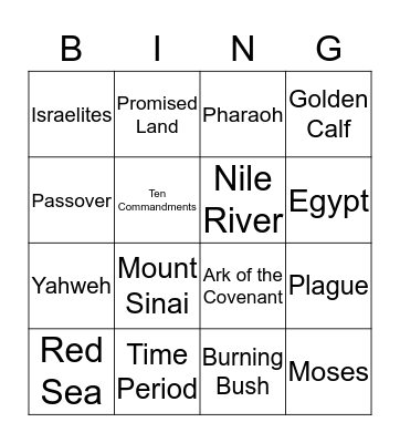 Book of Exodus Bingo Card