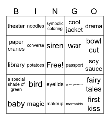The Magic Fish Bingo Card