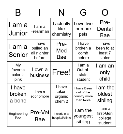 COBWIS Bingo Card