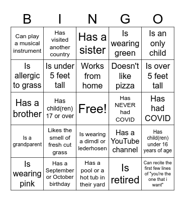 Oktoberfest 2023 : NAME: Bingo Card