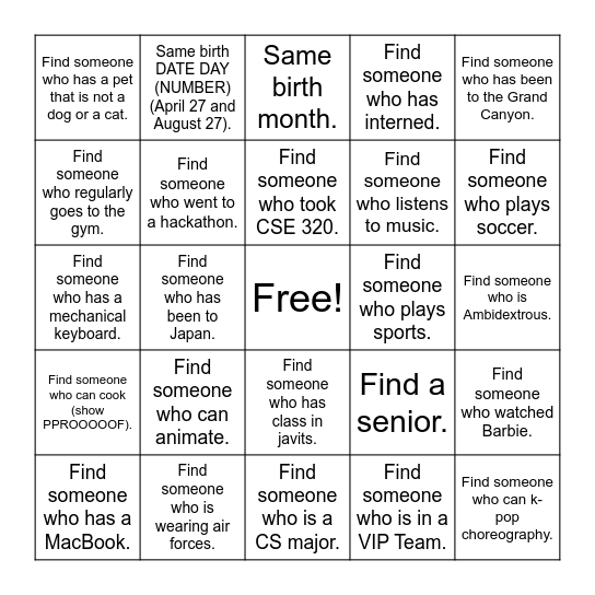 Bingo Card