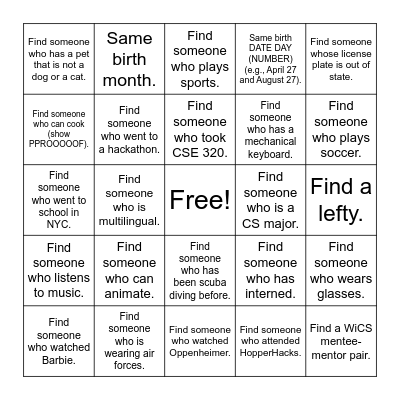 Bingo Card