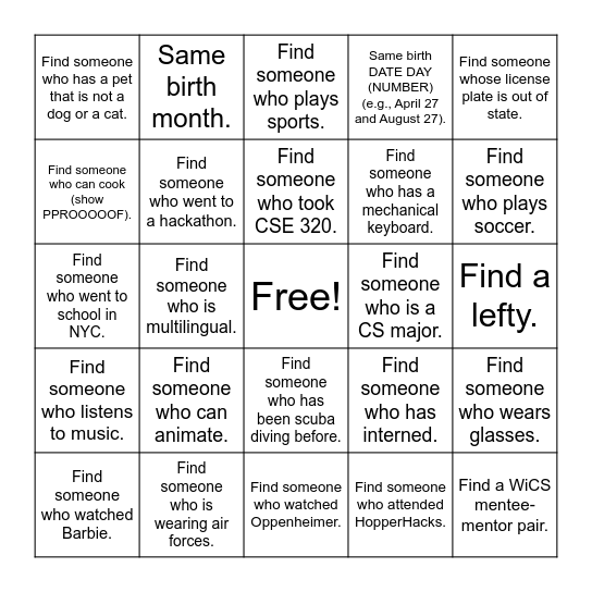 Bingo Card